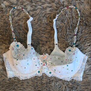 Gorgeous Swarvoski Crystal Embellished Victoria's Secret Bra 34C